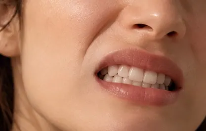 Close-up of clenched teeth